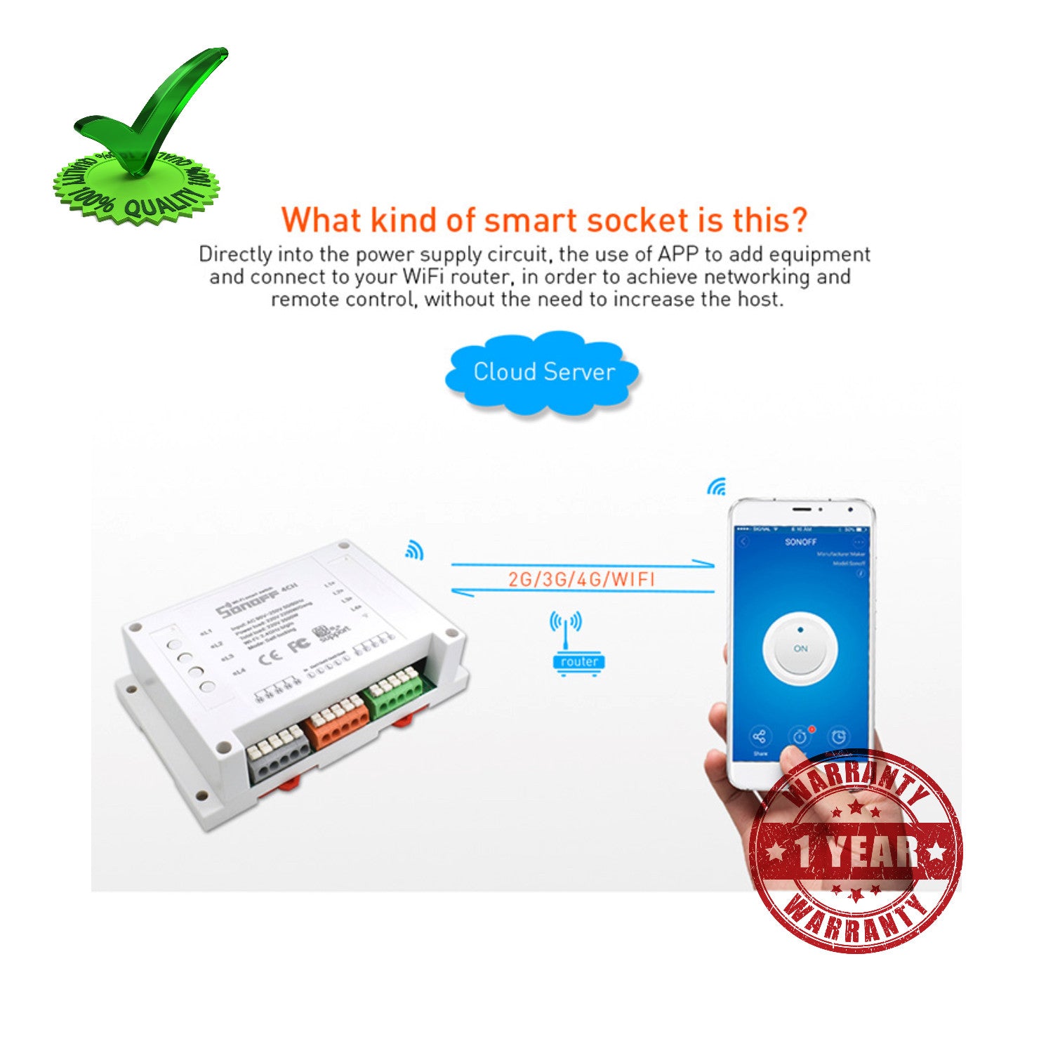 4ch Sonoff Wifi RF Smart Timer Switch 4ch Sonoff Wifi RF Smart Timer Switch
